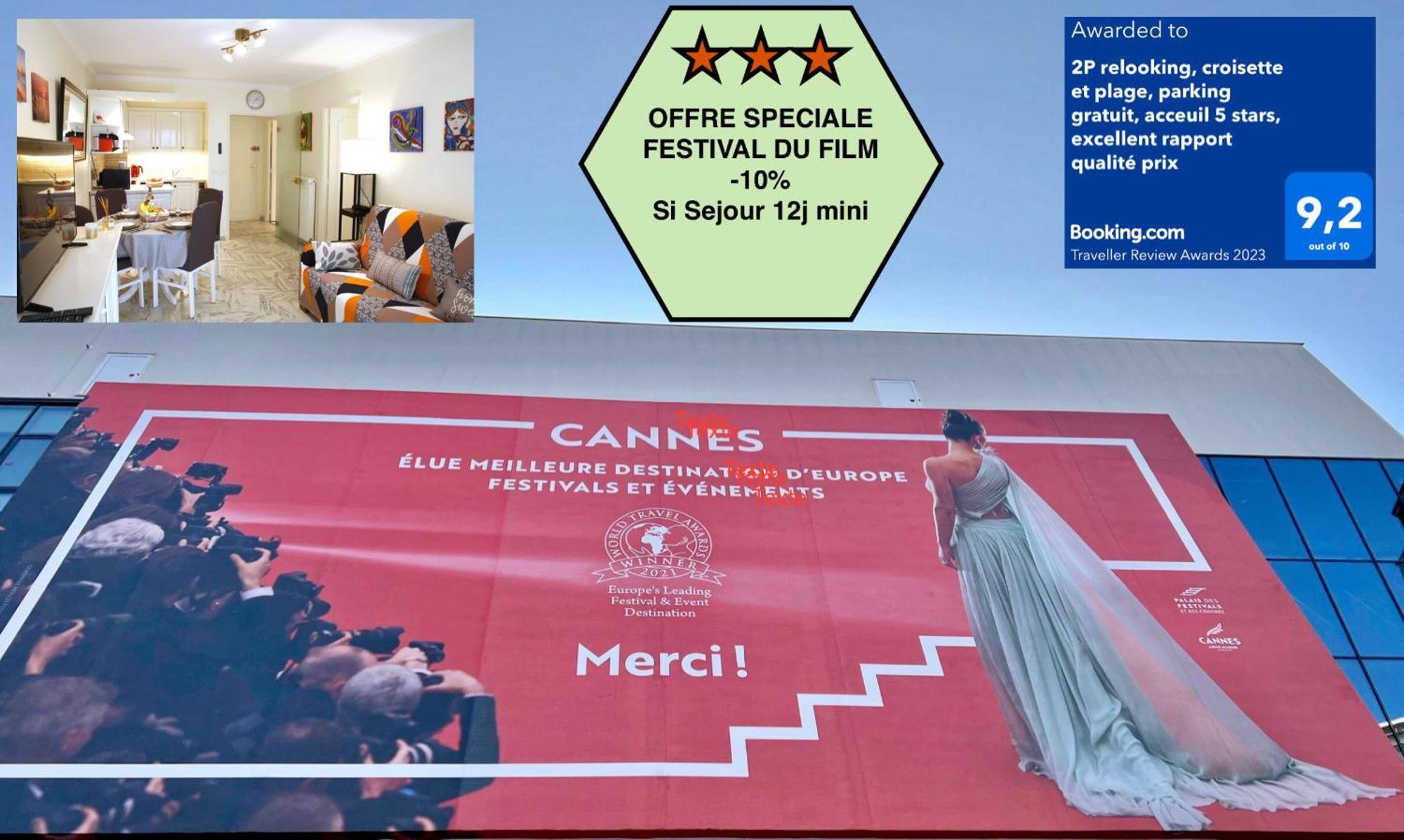 Offre Speciale Festival Film Si Sejour Superieur 12J , 2P Croisette, Grande Terrasse, Parking Gratuit, Calme, Accueil 5 Etoiles, Excellent Rapport Qualite-Prix Cannes Bagian luar foto